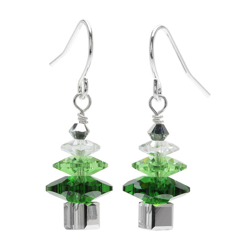 Ombre Crystal Christmas Tree Earrings (Reboot)