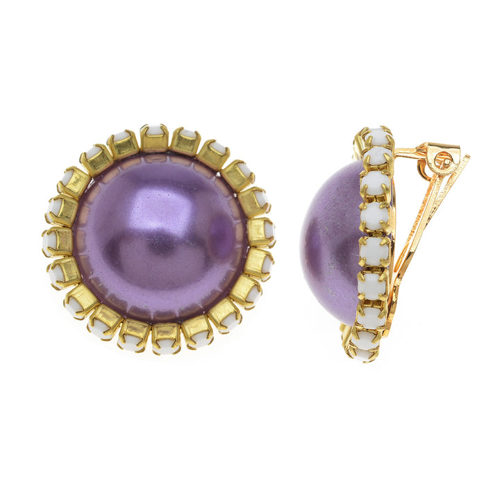 Retired - Marianne Clip On Earrings in Purple