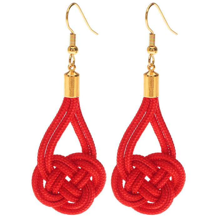 Retired - Double Coin Chinese Knot Earrings
