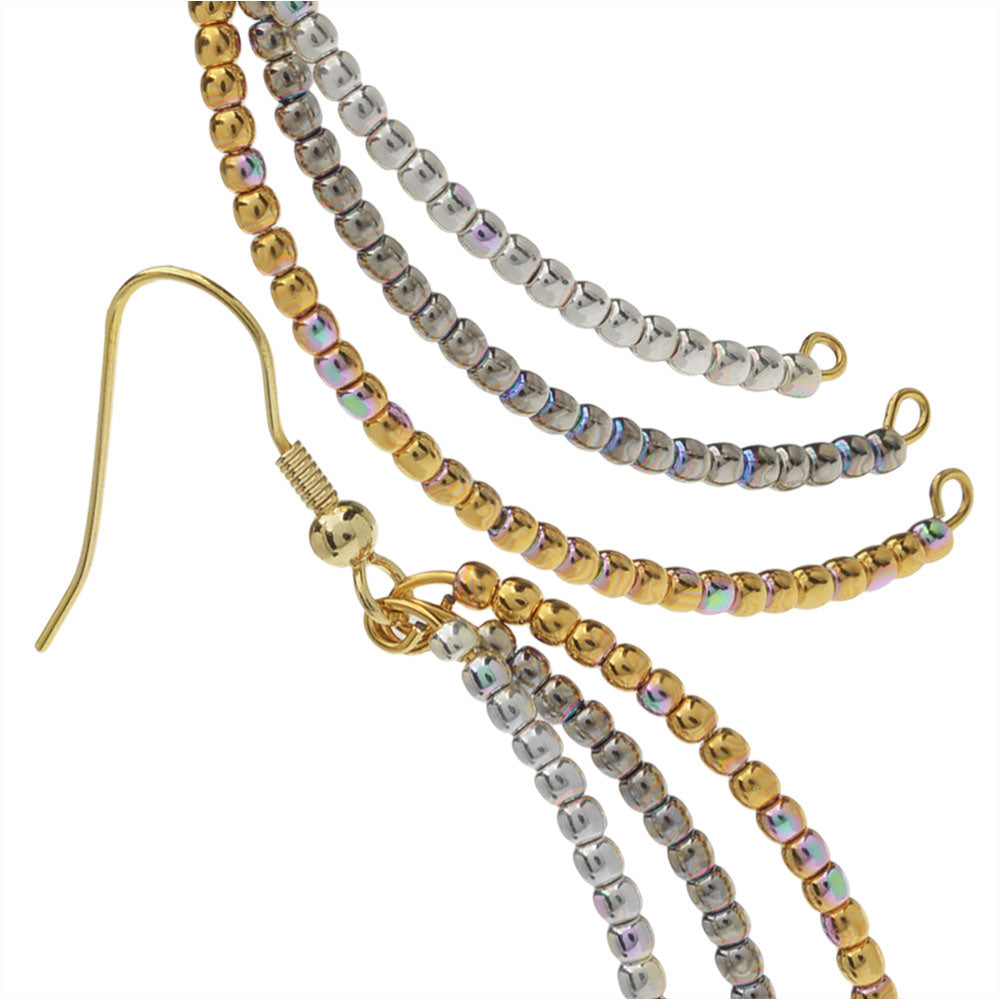 Retired - Swinging Crescent Earrings in Metallic Rainbow