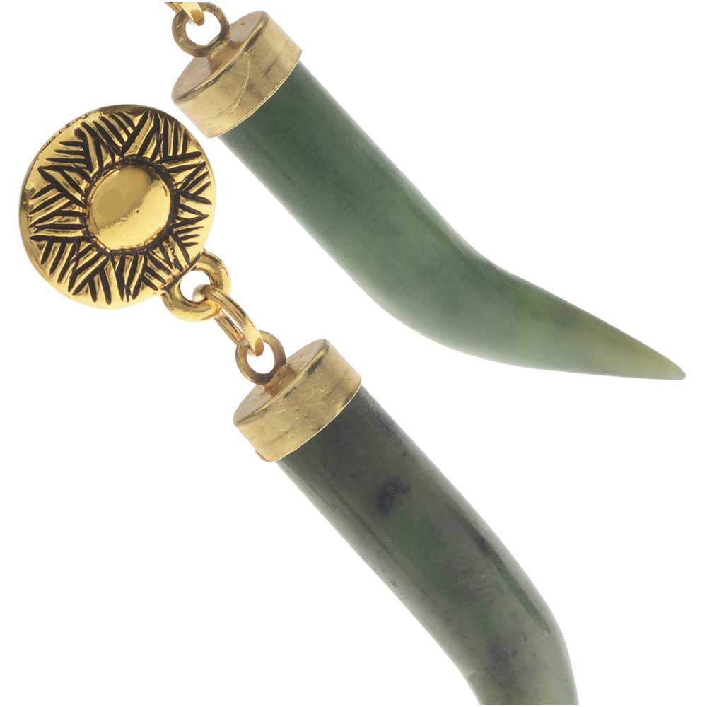 ★tnpさま専用★HOTOLI Earrings Horn FLAKE Retired - Jade Horn Earrings — Beadaholique