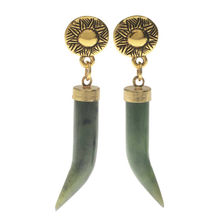 Retired - Jade Horn Earrings