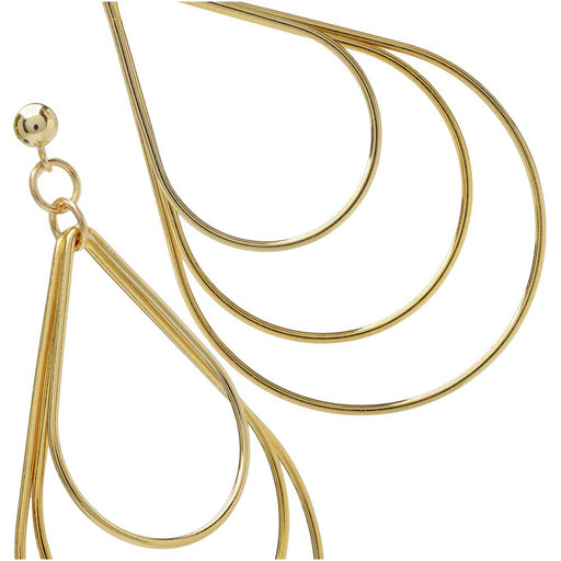 Retired - Trio Teardrop Earrings in Gold