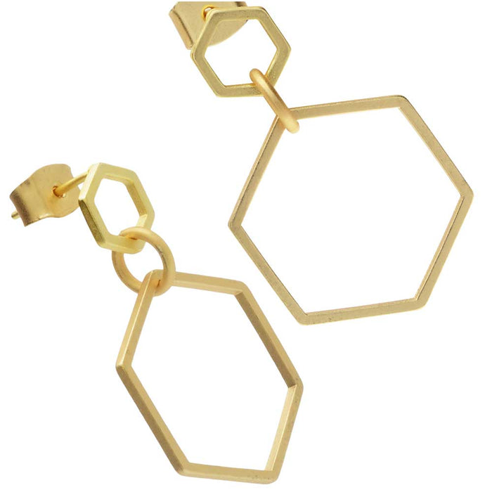 Matte Gold Honeycomb Earrings