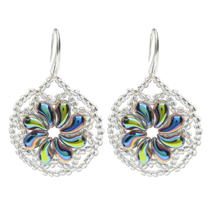Lacy Floral Swirl Earrings in Vitrail