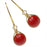 Crimson Herringbone Drop Earrings
