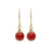 Crimson Herringbone Drop Earrings