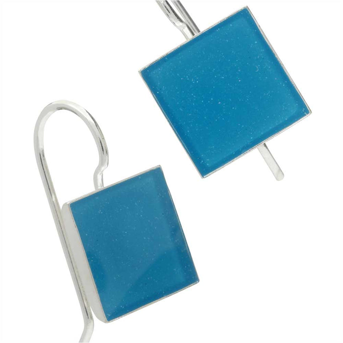 Blue Square Dance Earrings