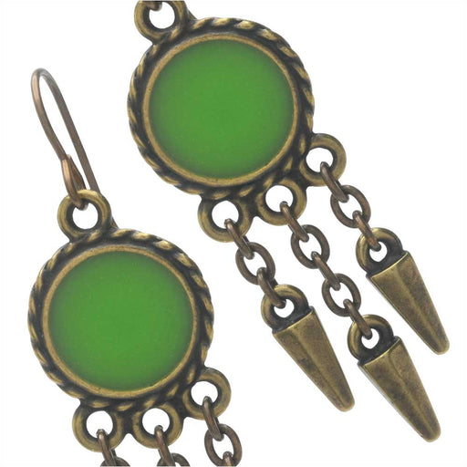 Spiked Green Apple Earrings