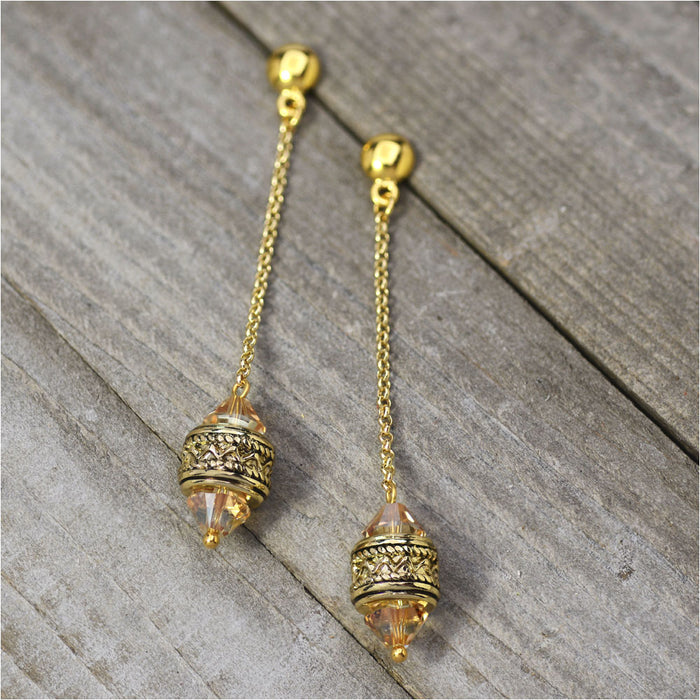 Head Pins, with Ball Head 2 Inches Long and 21 Gauge Thick, 22K Gold Plated  (20 Pieces)