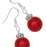 Retired - Christmas Ornament Earrings in Rouge and Silver