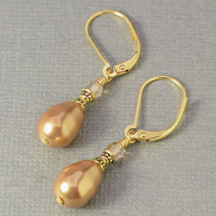 Retired - Classic Bridal Drop Earrings in Gold