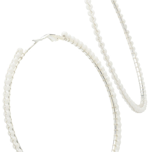 White Hot Summer Hoop Earrings