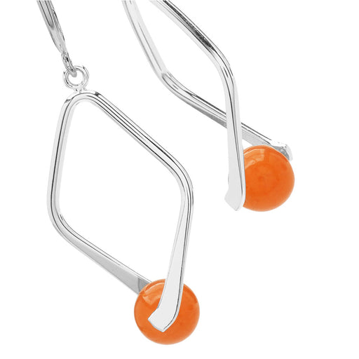 Gemstone Pinch Bail Earrings in Silver and Orange Aventurine