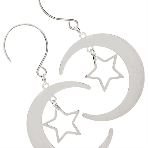 Silver Moon and Stars Earrings