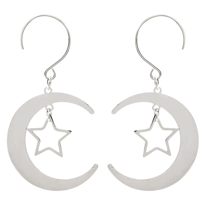 Silver Moon and Stars Earrings