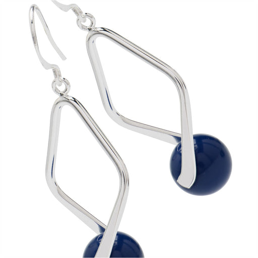 Navy Blue Diamond Earrings