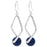 Navy Blue Diamond Earrings