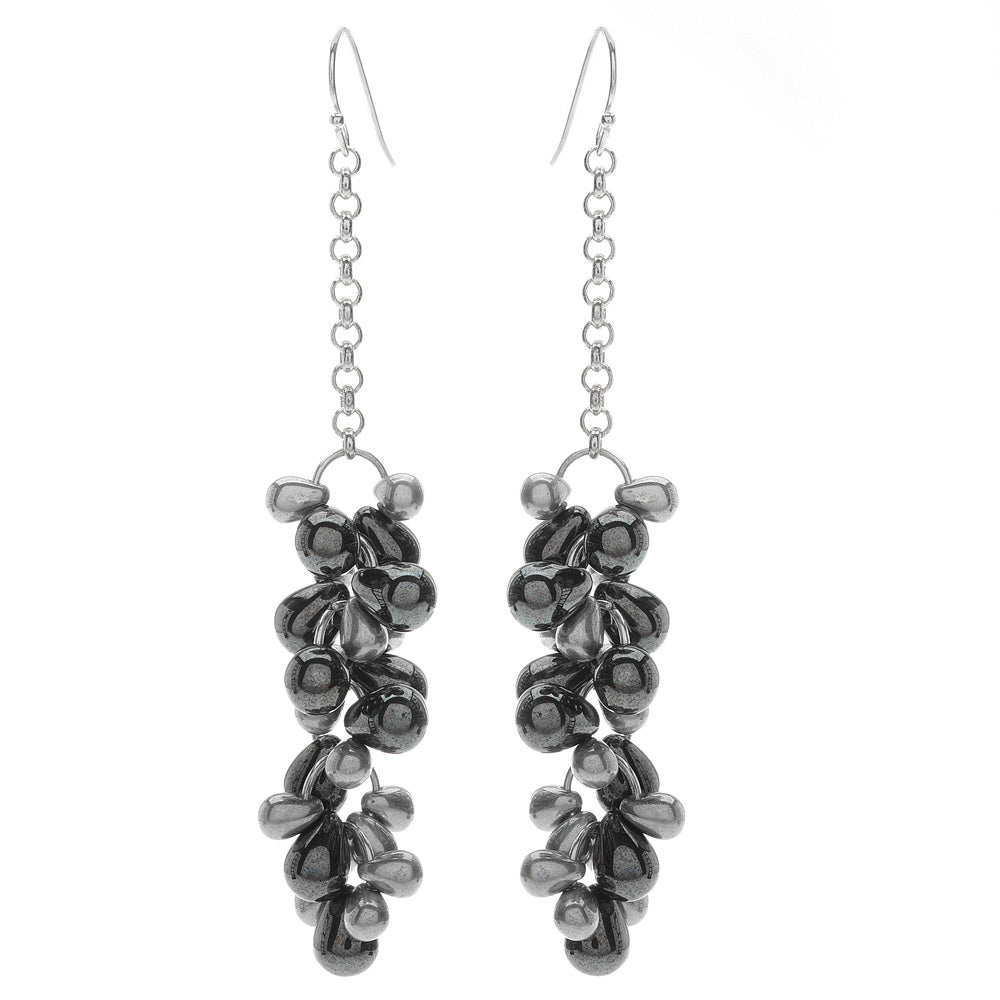 Retired - Hematite Cluster Earrings — Beadaholique