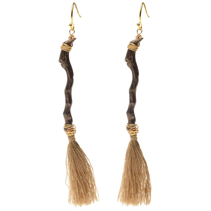Retired - Witch's Broom Earrings