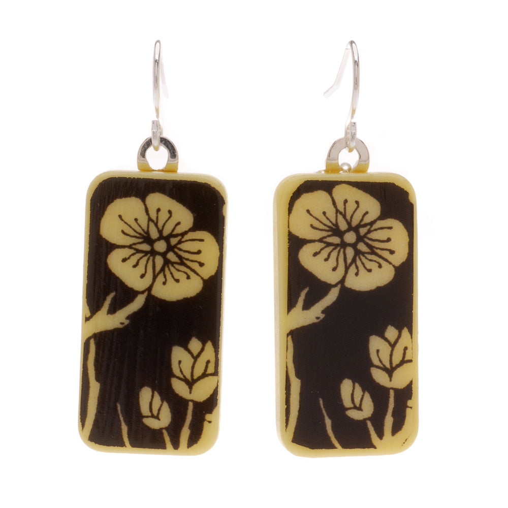 Retired - Graphic Floral Domino Earrings