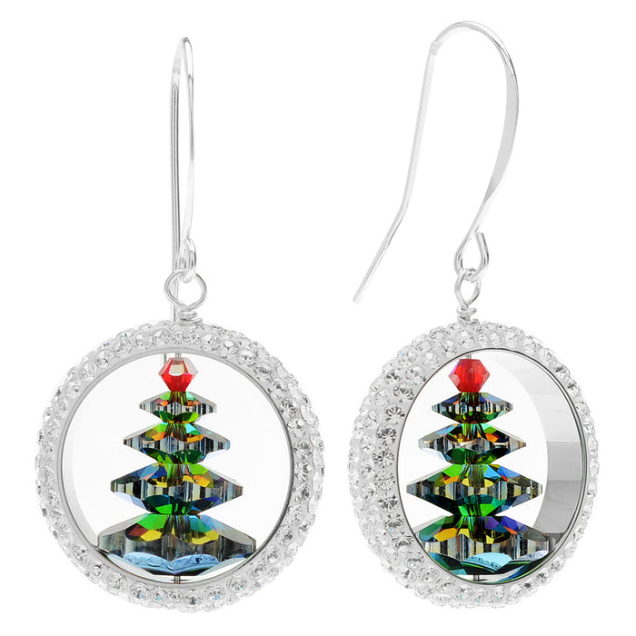 Retired - Captured Crystal Christmas Tree Earrings
