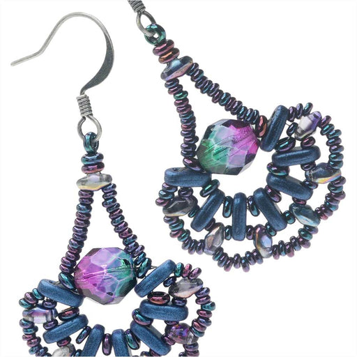 Peacock's Pride Earrings in Blue