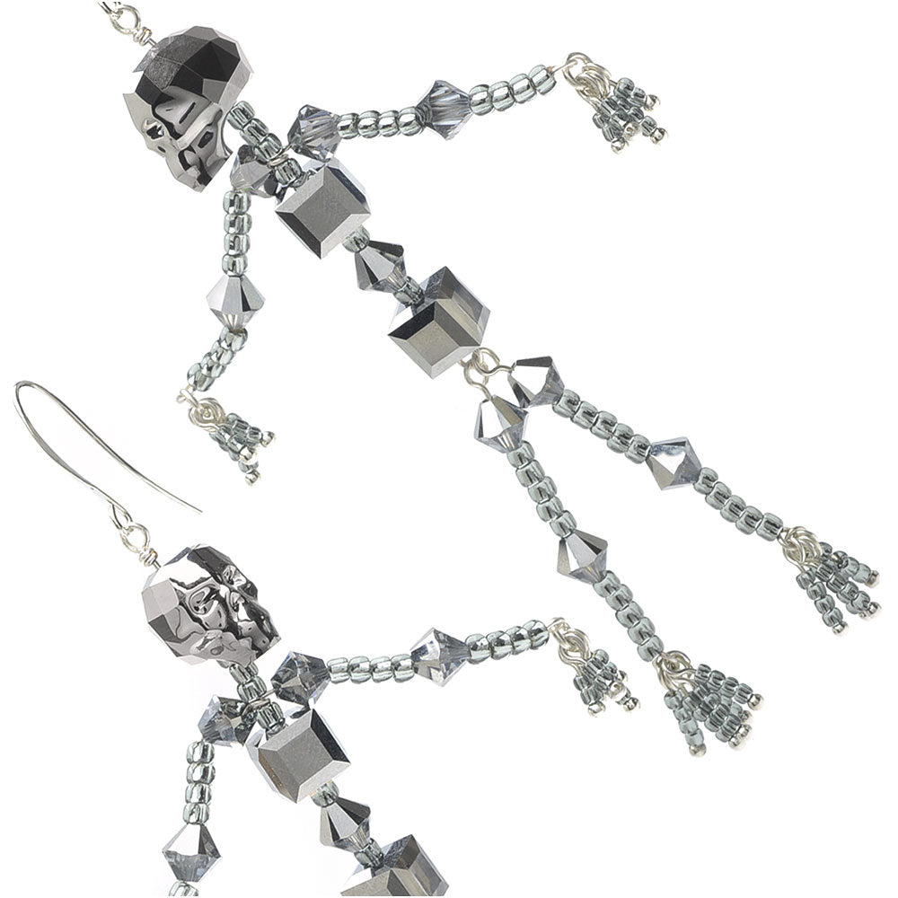 Austrian Crystal Skeleton Earrings