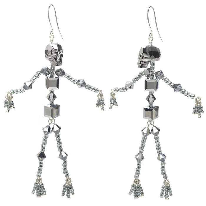 Austrian Crystal Skeleton Earrings