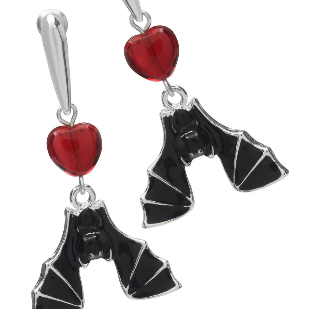 Hanging on sale bat earrings