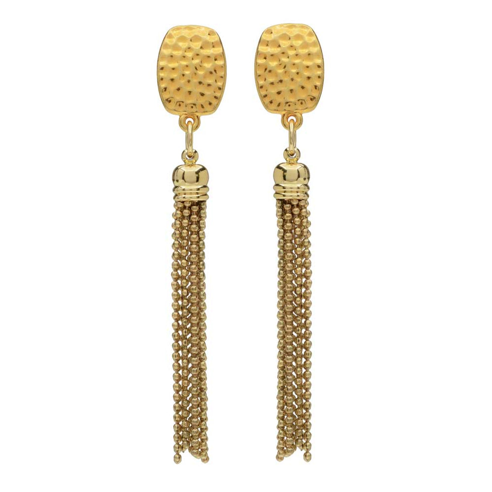 Retired - Gold Tassel Clip On Earrings — Beadaholique