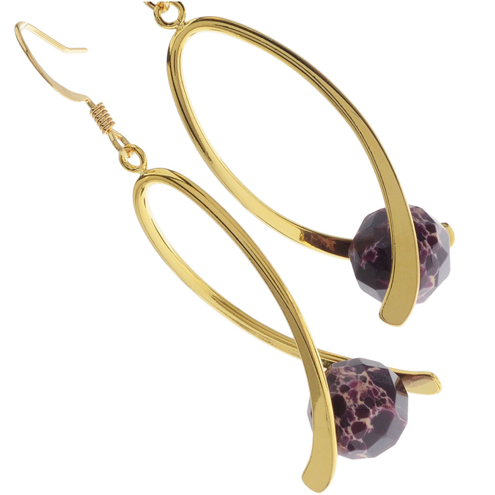 Pinch Bail Gemstone Earrings in Purple (Reboot)