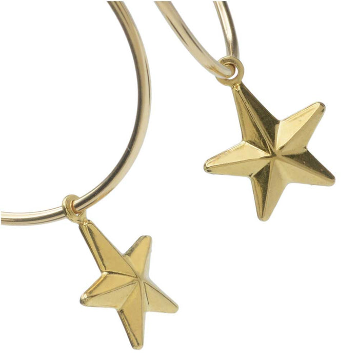 Retired - Golden Hoops and Star Earrings