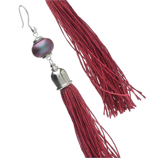 Retired - Decadent Tassel Earring in Maroon