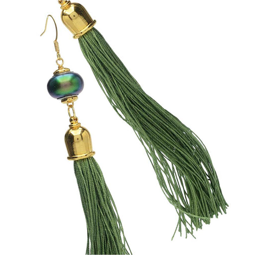 Retired - Decadent Tassel Earring in Green