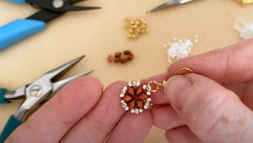 Easy Bead Weaving: How to Make a Seed Bead and 2-Hole Bead Star Cluster