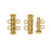 Slide Tube Clasps, 2-Strand Fluted Twist 17x4.5mm, Gold Plated (2 Sets)