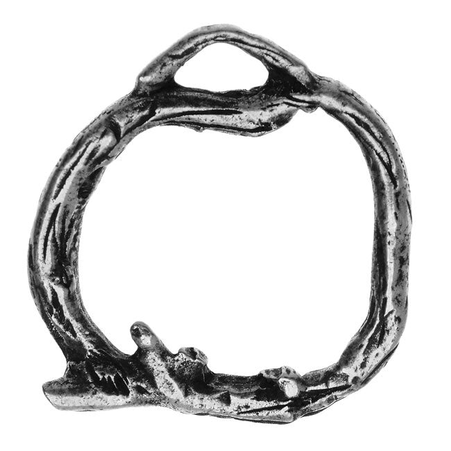 Nunn Design Toggle Ring Finding, Woodland Branch Ring 25.5mm, Antiqued Silver (1 Piece)