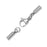 Lobster Clasp and Cord End Set, 26mm Long and Fits up to 1.8mm Cord, Stainless Steel (1 Set)