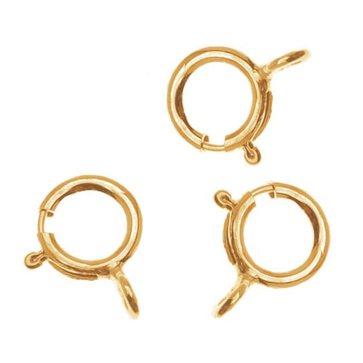 Spring Ring Clasps, Round with Open Ring 5mm, 14K Gold-Filled (10 Pieces)