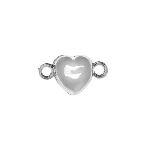 Magnetic Clasps, Puffy Heart Design 17.5x10mm, Platinum Tone (2 Sets)