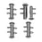 Slide Tube Clasps, 2-Strand with Vertical Loops 16.5x4mm, Gunmetal Finish (4 Sets)