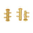 Slide Tube Clasps, 2-Strand with Vertical Loops 16.5x4mm, Gold Plated (4 Sets)