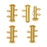 Slide Tube Clasps, 2-Strand with Vertical Loops 16.5x4mm, Gold Plated (4 Sets)