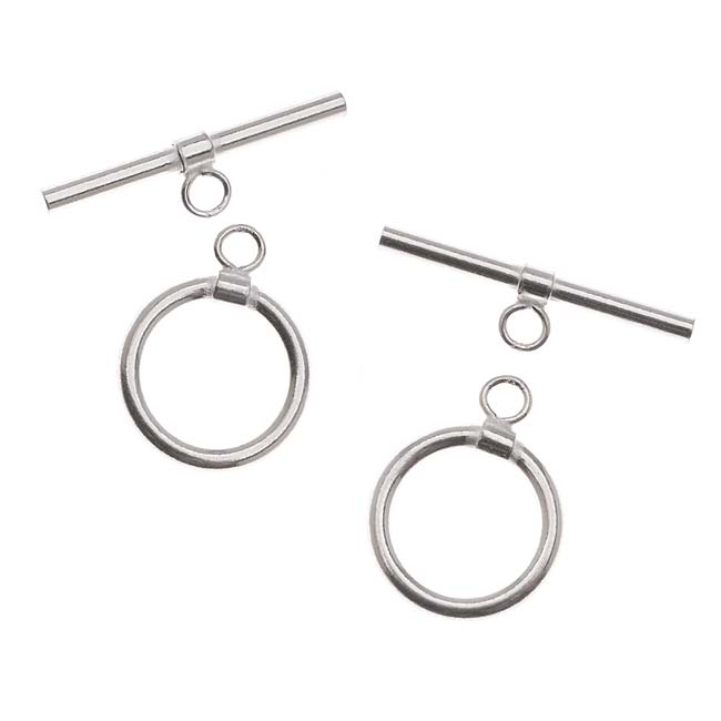 Toggle Clasps, Sleek Wrap 11mm, Sterling Silver (1 Set)