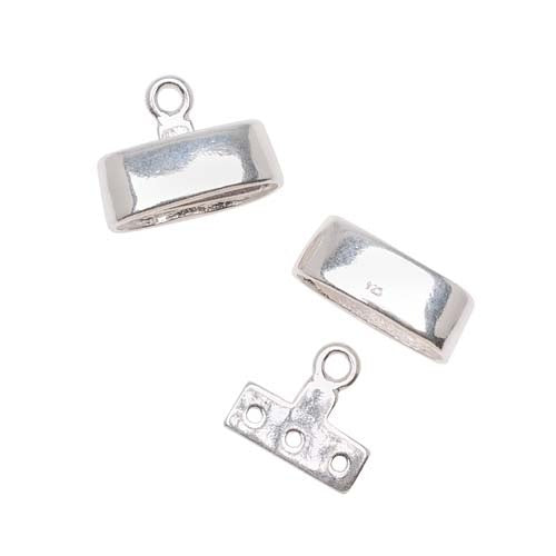 Sterling Silver Triple Strand Reducer Connector With Sleek Cover Cap (1 pcs)