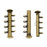 Slide Tube Clasps, 4-Strand with Vertical Loops 26x4mm, Antiqued Gold Plated (2 Sets)