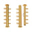 Slide Tube Clasps, 5-Strand with Vertical Loops 31.5x4mm, Gold Plated (2 Sets)