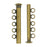 Magnetic Clasps, 5-Strand Slide Tube 32x4mm, Antiqued Gold Plated (1 Set)