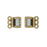 Magnetic Clasps, 3-Strand Rectangle 8x8.5mm, Antiqued Brass (1 Set)